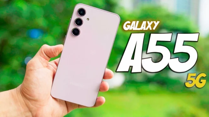 samsung galaxy a55, hp mid-range bergaya flagship